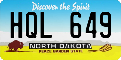 ND license plate HQL649