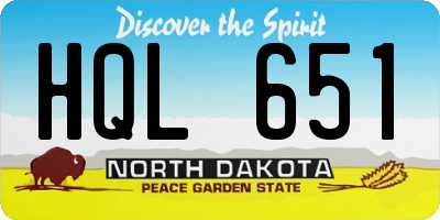 ND license plate HQL651
