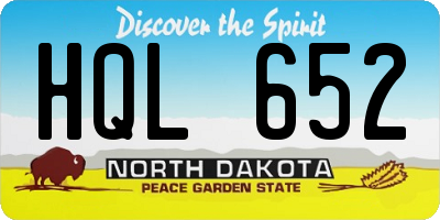 ND license plate HQL652
