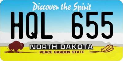 ND license plate HQL655