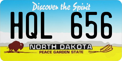 ND license plate HQL656