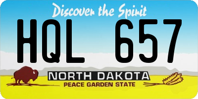 ND license plate HQL657