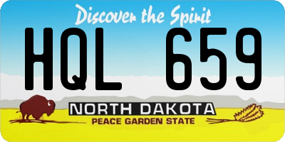 ND license plate HQL659