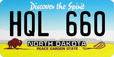 ND license plate HQL660