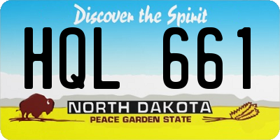 ND license plate HQL661