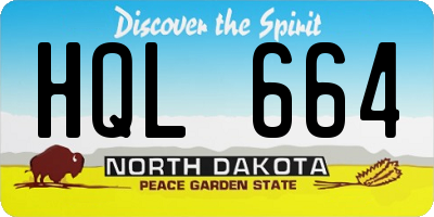 ND license plate HQL664