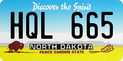 ND license plate HQL665
