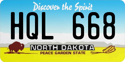 ND license plate HQL668