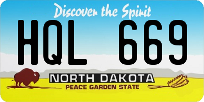 ND license plate HQL669