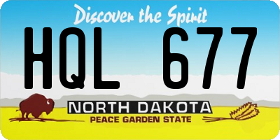 ND license plate HQL677