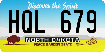ND license plate HQL679