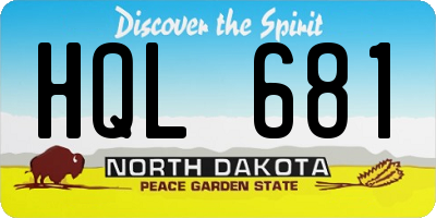 ND license plate HQL681