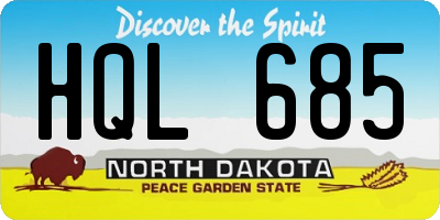 ND license plate HQL685