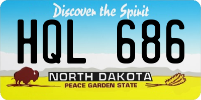 ND license plate HQL686