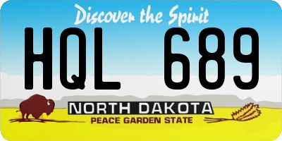 ND license plate HQL689