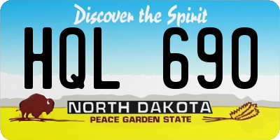 ND license plate HQL690