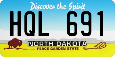 ND license plate HQL691