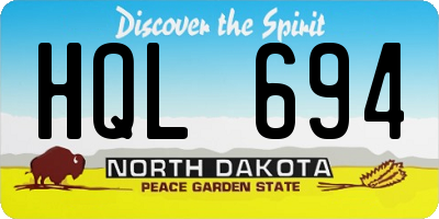 ND license plate HQL694