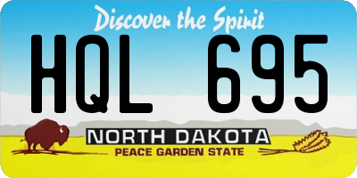 ND license plate HQL695