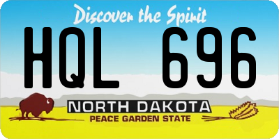 ND license plate HQL696
