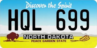 ND license plate HQL699