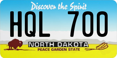 ND license plate HQL700