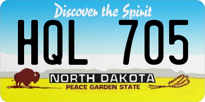 ND license plate HQL705