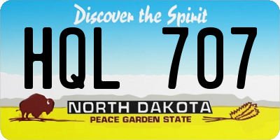 ND license plate HQL707