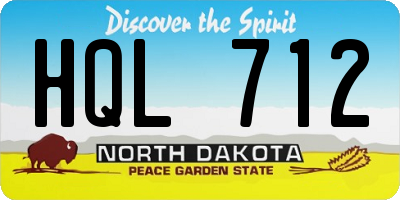 ND license plate HQL712