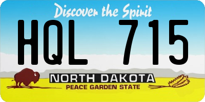 ND license plate HQL715