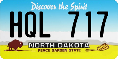 ND license plate HQL717