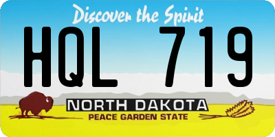 ND license plate HQL719
