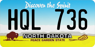 ND license plate HQL736