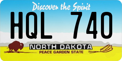 ND license plate HQL740