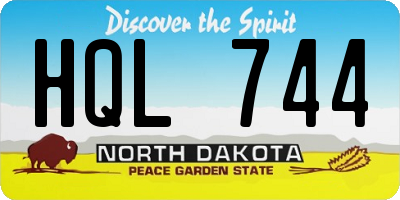 ND license plate HQL744