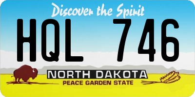 ND license plate HQL746
