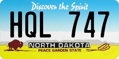 ND license plate HQL747