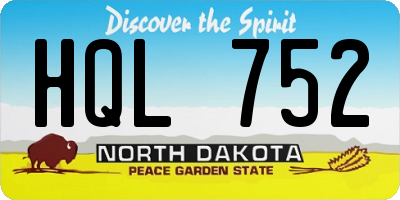ND license plate HQL752