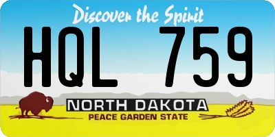 ND license plate HQL759