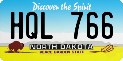 ND license plate HQL766