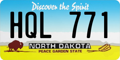 ND license plate HQL771