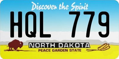 ND license plate HQL779