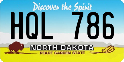 ND license plate HQL786