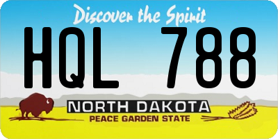 ND license plate HQL788