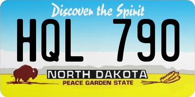 ND license plate HQL790