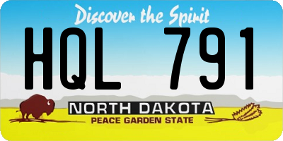 ND license plate HQL791
