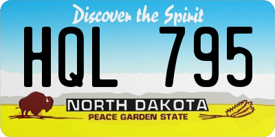 ND license plate HQL795