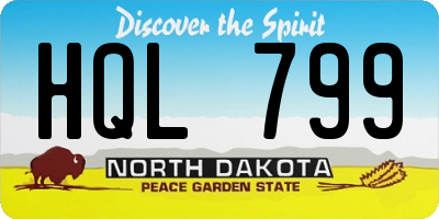 ND license plate HQL799