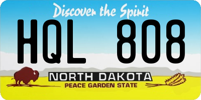 ND license plate HQL808