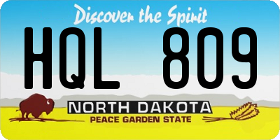 ND license plate HQL809